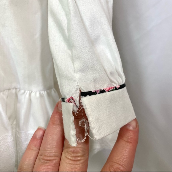 Girl’s Vintage MiniWorld Floral Polka Dot Pinafore Dress 4T Party Ruffle - Picture 9 of 12